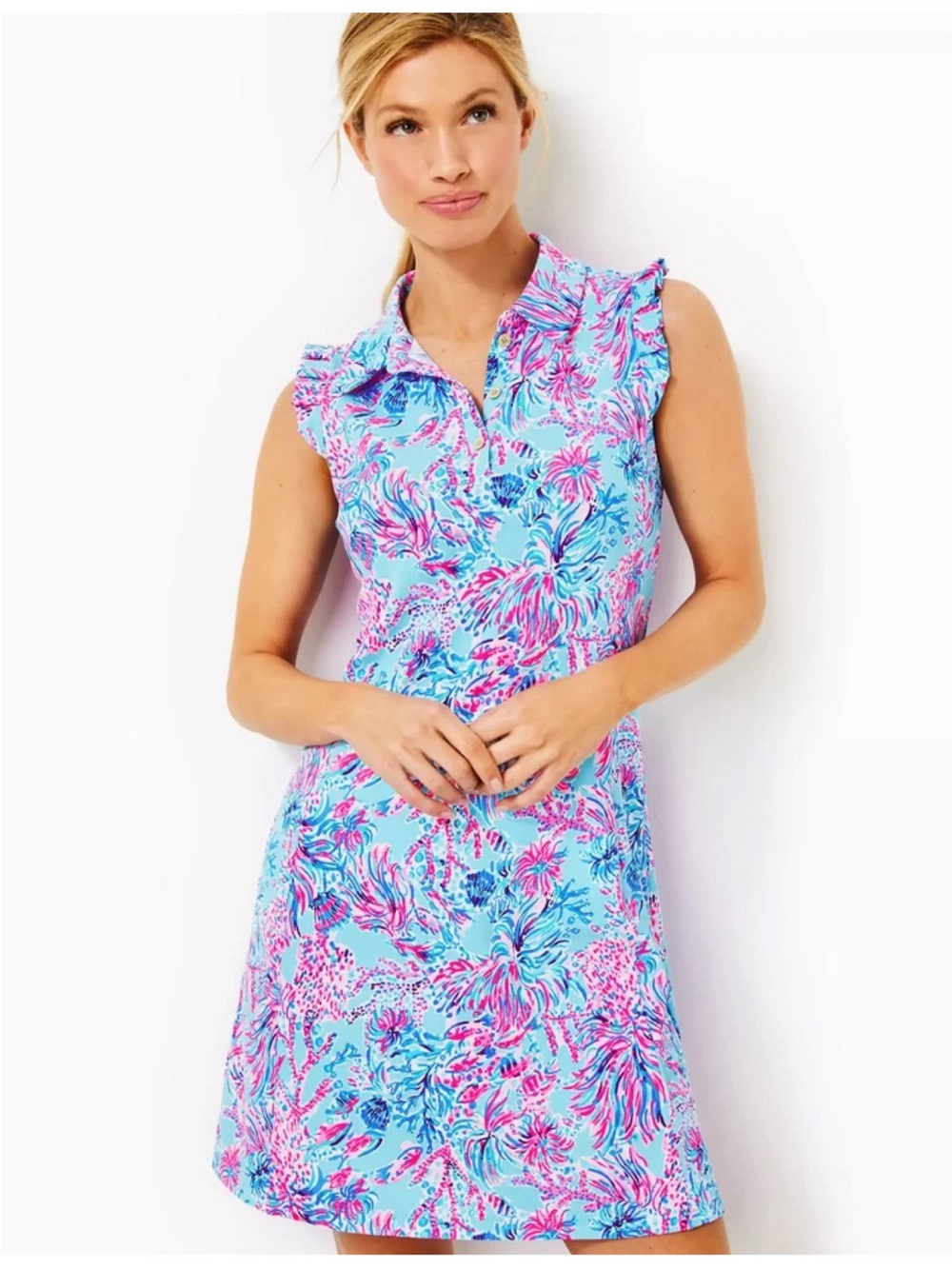 Lilly Pulitzer Luxletic Silvia Dress Seek & Sea
Celestial Blue XXS
